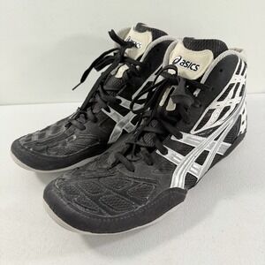 Asics Split Second Black Silver Matflex Mens Wrestling Shoes J203J - Size 13